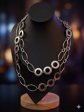 Lia Sophia REVEL Longer Style Silver Tone Necklace Style L57 New 2493